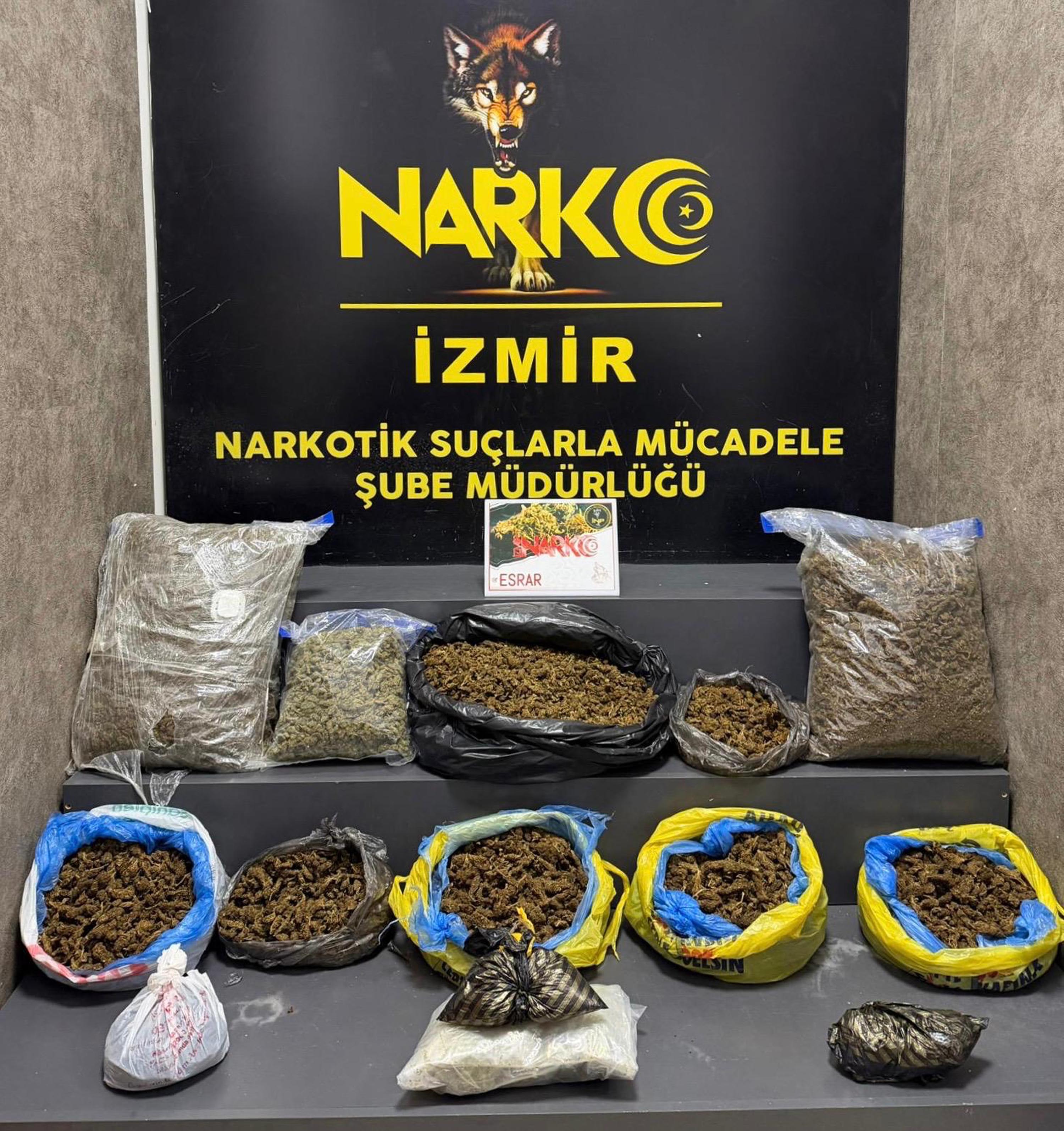 İzmir’de 16,5 kilo skunk ele geçirildi