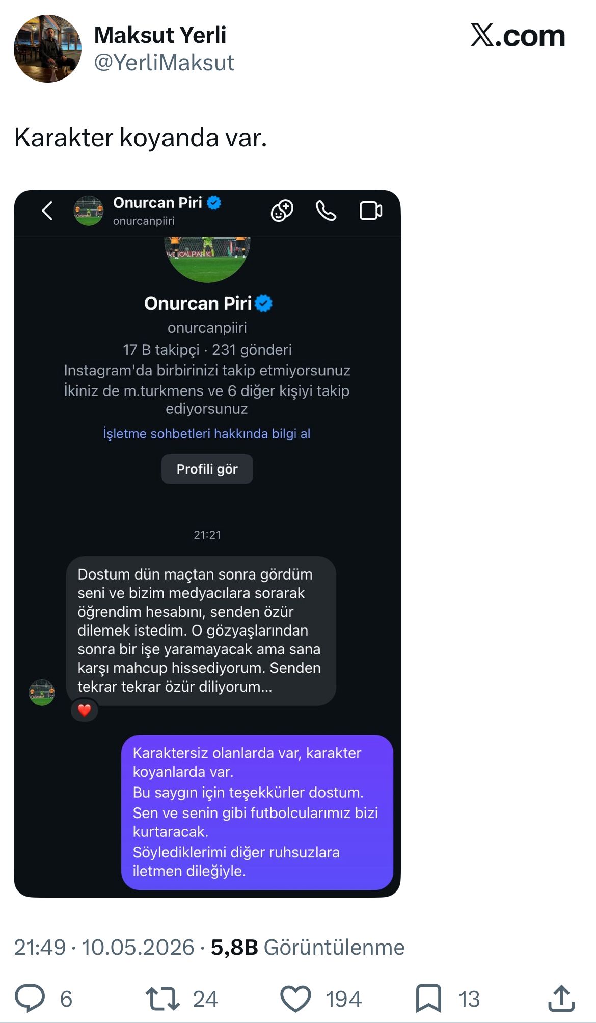  Kayserispor file bekçisi Piri’den gözyaşlarını tutamayan taraftara: Özür diliyorum