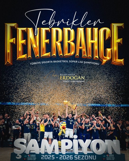 Cumhurbaşkanı Erdoğan’dan, Fenerbahçe Beko’ya tebrik mesajı
