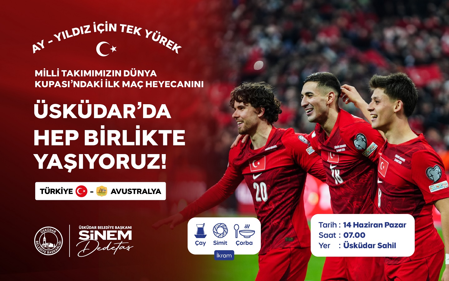 Üsküdar’da 2026 FIFA Dünya Kupası heyecanı dev ekranda yaşanacak